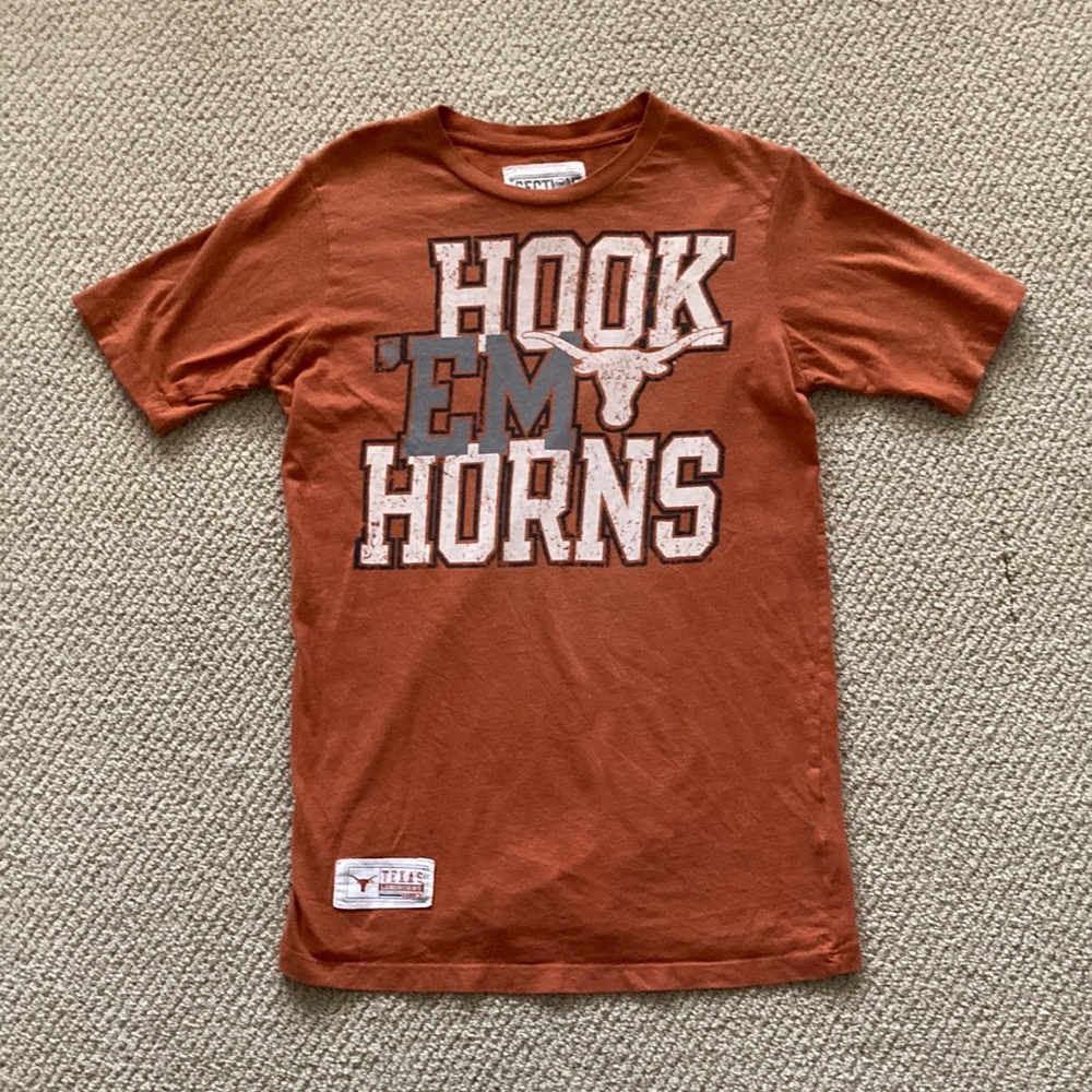 Section 101 Burnt Orange Texas Longhorns T-Shirt Short Sleeve Shirt Small EUC